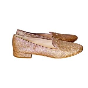 NA XXXX ???? gold glitter flats Loafers Shoes Size 6.5B/37